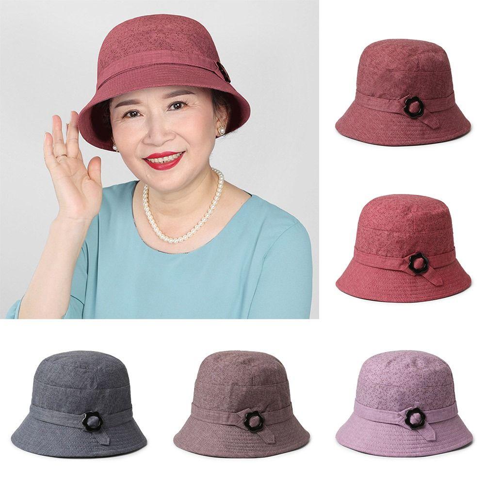 Lightweight Mom Bucket Caps Wide Brim Sun Protection Cap Spring Summer Women Sun Hat  Outdoor