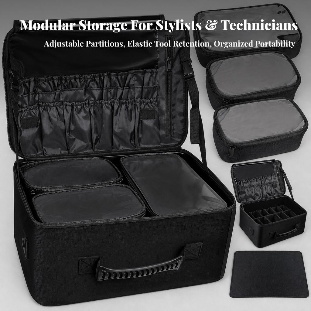 Makeup Bag Professional Beauty Organizer Case Expandable for Travel