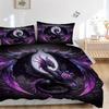 3pcs Purple and Black Dragon Print Cover Set Ultra Soft, Breathable, and Comfortable Bedding with Stylish Design for Bedroom and