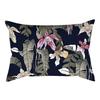 Home Flower and Green Plant Rectangular Waist Pillowcase, Peach Skin Velvet Digital Printed Throw Pillow, Office Waist Cushion Cover