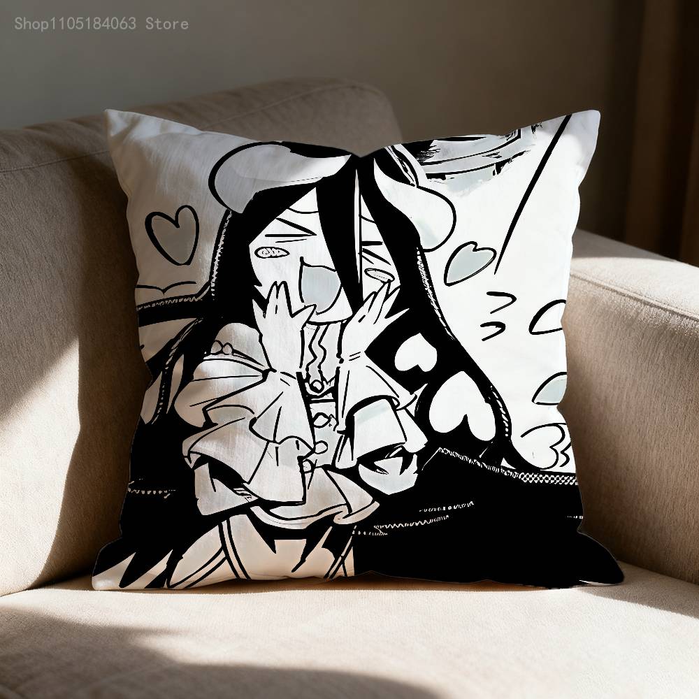 O-Overlord Albedo Throw Pillow Case For 55x55cm 30x30cm 50x50cm 45x45cm 40x40cm Square Chair Pillowcase Case