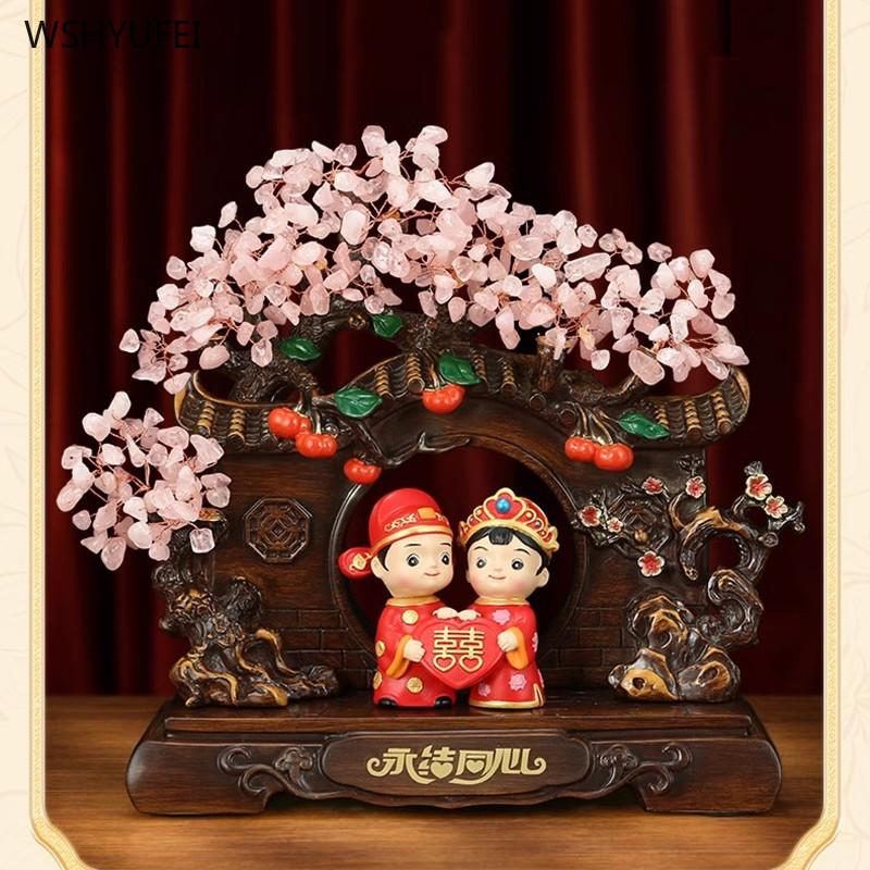 Home Decoration Accessories Wedding Gift Feng Shui Ornaments Wealth Tree Valentine's Day Gift Resin Crafts