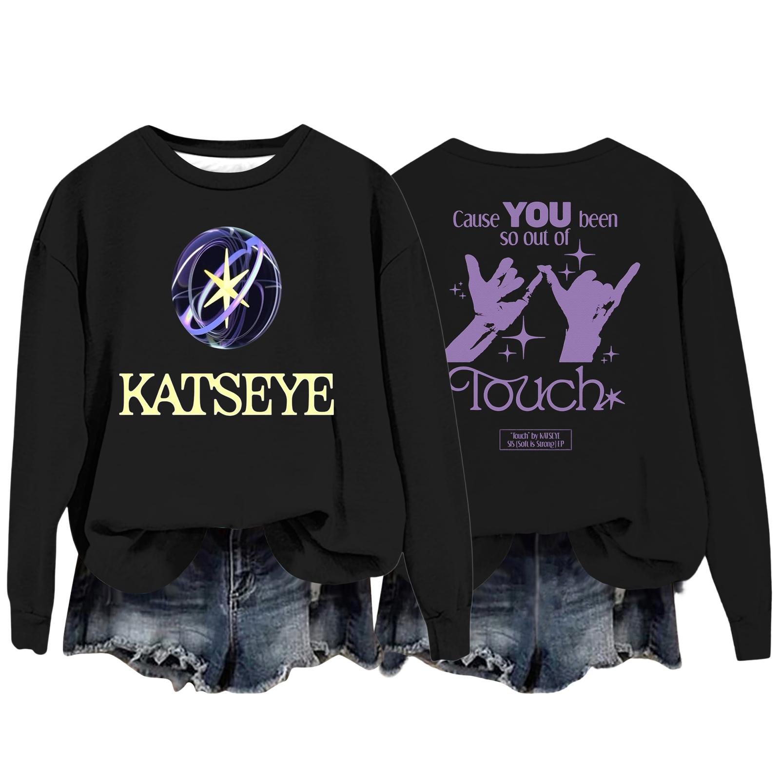 

Женская модная повседневная толстовка с длинным рукавом, свободного кроя, с принтом XL