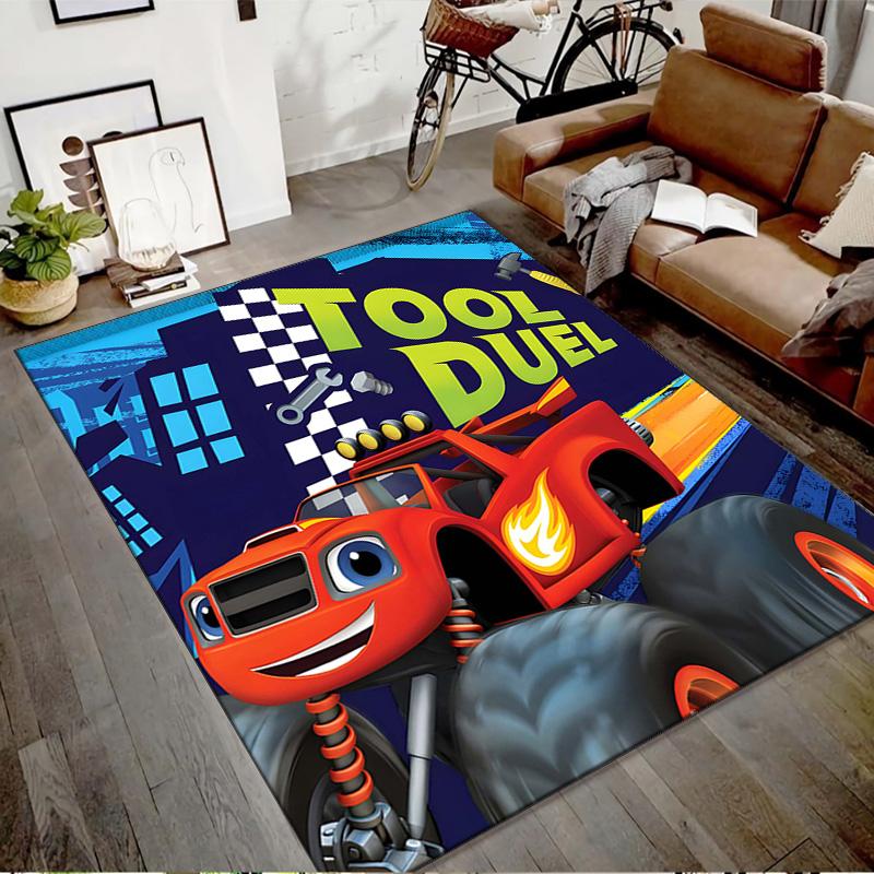 1pz Tappeto Area Stampato Design Blaze e le Macchine Mostro per Camera da Letto Soggiorno Decorazione Casa Tappeti Tappetino Tappetino Antiscivolo Tappeto per Comodino