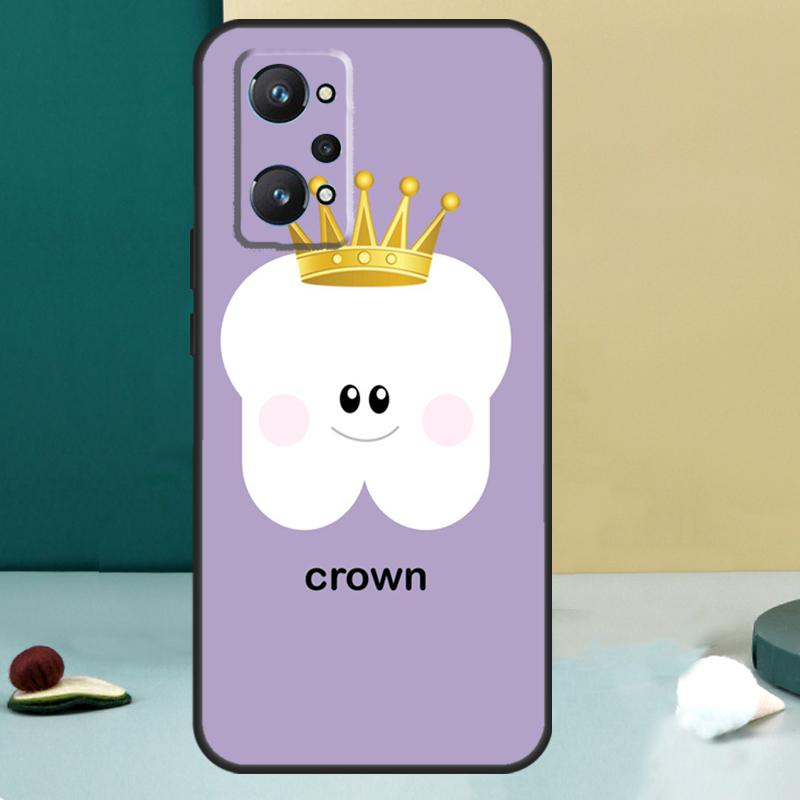 Cartoon Dentist Dental Crowned Teeth For Realme 14 13 Pro Plus 10 11 12 GT 5 6 6T GT7 Pro C61 C55 C53 C51 C21Y C25S C75 C67 Case