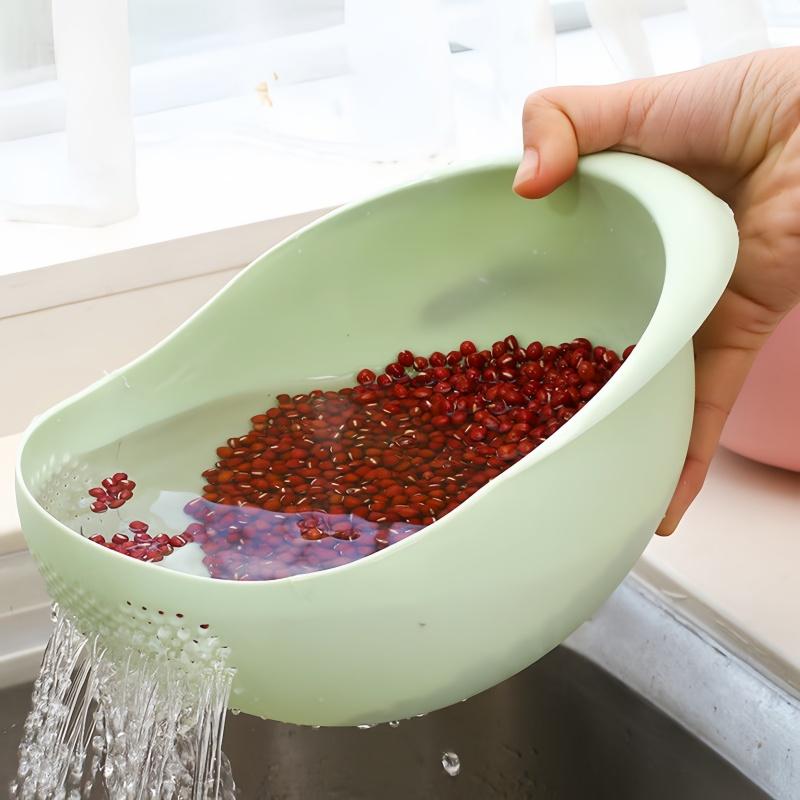 Rice Sieve Plastic Colander Kitchen Drain Basket Rice Strainer Fruit and Vegetable Drain Sieve Sink Drainage Kitchen Tools