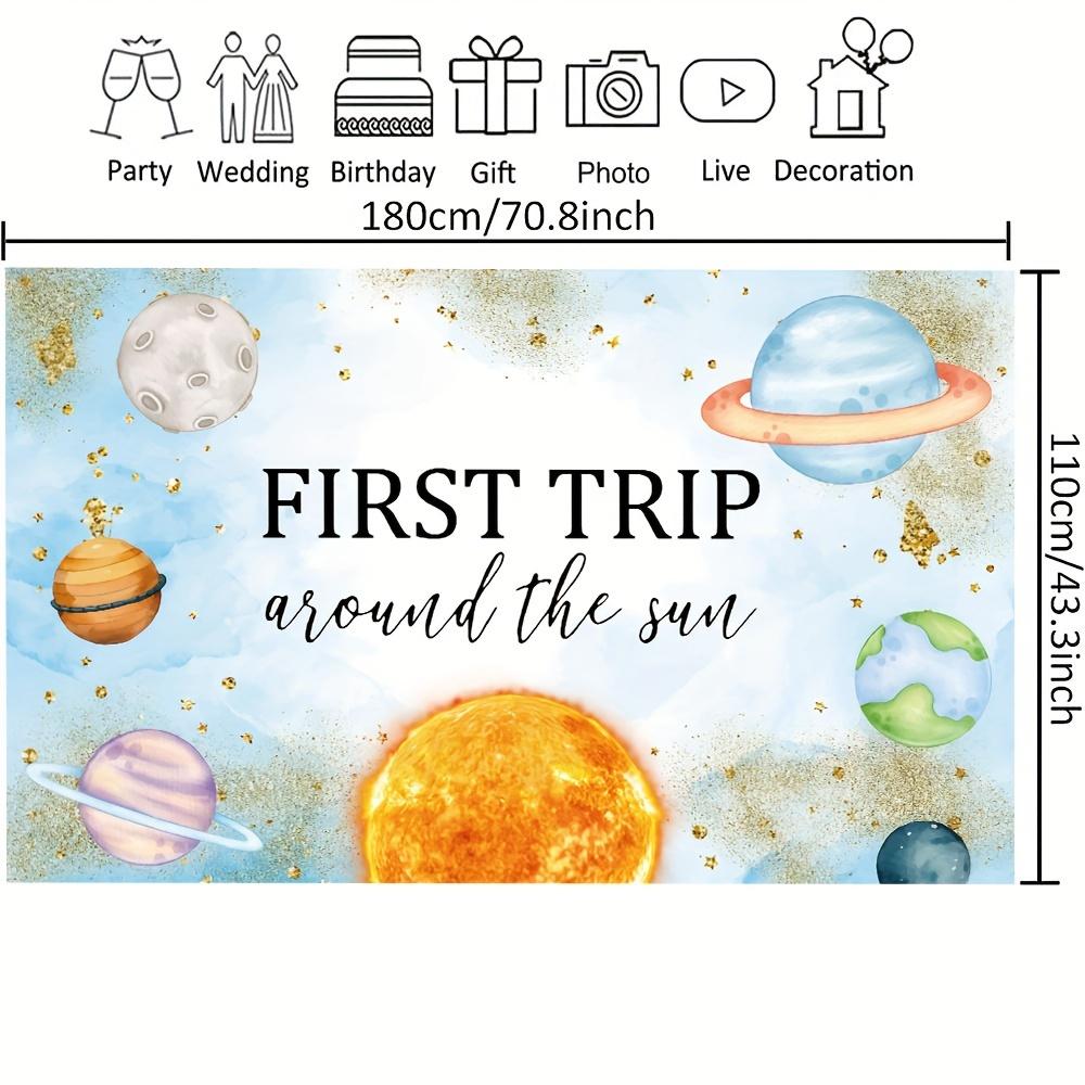 First trip birthday party decoration first trip around the sun birthday party shooting background banner 110X180cm