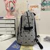 Three-Piece Bow Backpack Corduroy Backpack Student Schoolbag