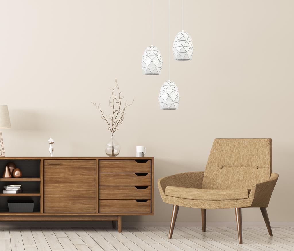 Pendant Lamp Harley 1 E27 White Italux Mdm-3480/1 W