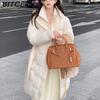 BITCED Women's Down-Filled Cotton Coat - Autumn/Winter Mid-Length, Elegant and Tailored, Knee-Length, Thickened Outerwear