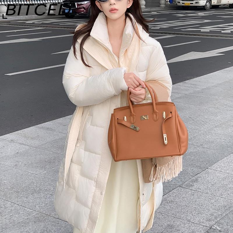 BITCED Women's Down-Filled Cotton Coat - Autumn/Winter Mid-Length, Elegant and Tailored, Knee-Length, Thickened Outerwear