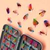 24Pcs/Box-Dry Fly/Handcrafted Mixed Colors Moth Bait Fly Fishing Kit for Trout Bass Salmon (Butterfly) Material Artificial Feather&Rayon