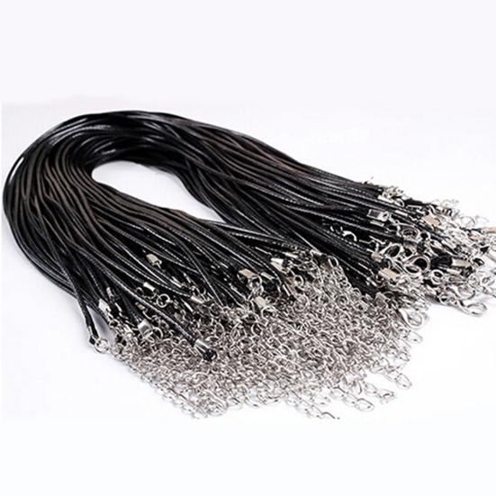 10 szt./zestaw Naszyjnik pleciony regulowany czarny sznurek ze sztucznej skóry Choker na imprezę