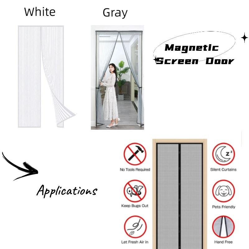Magnetic Mesh Door Curtain For Summer Mosquito Protection, Ideal For Kitchen, Living Room, Bedroom