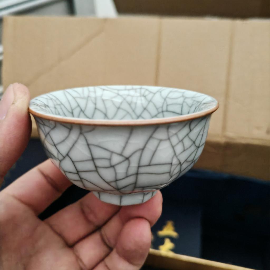 Five famous kiln teacups, tea sets, tea cups, gift boxes, household tea tasting cups, personal master cups, company souvenirs