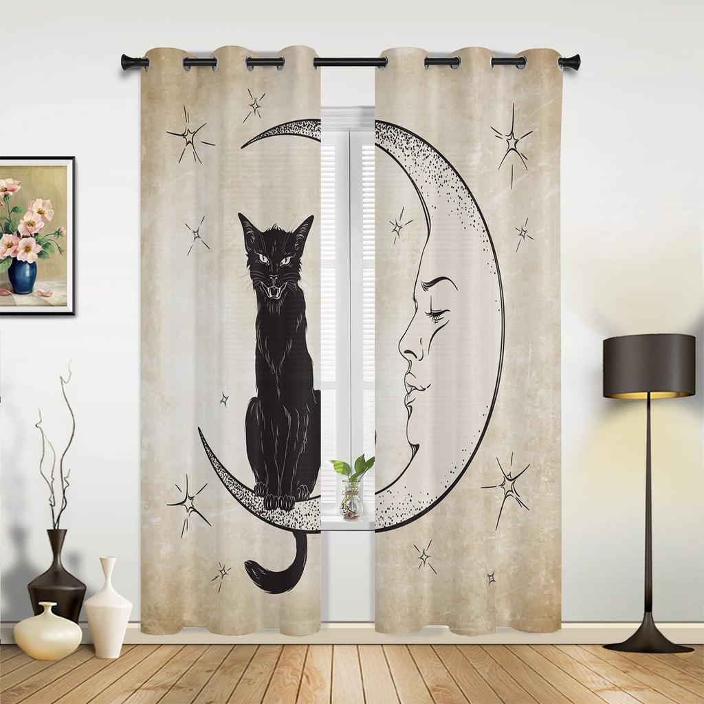 Color Cat Window Curtain Drapes Home Decor Living Room Spaces Curtains Kids Room Curtain Drapes Cortinas Cartoon Animal For Kitchen Spaces Bedroom