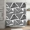 Black and White Striped Bath Shower Curtain Home Decor DIY Pattern Modern Waterproof Fabric Bathroom Decor 3D Printing Black Whi