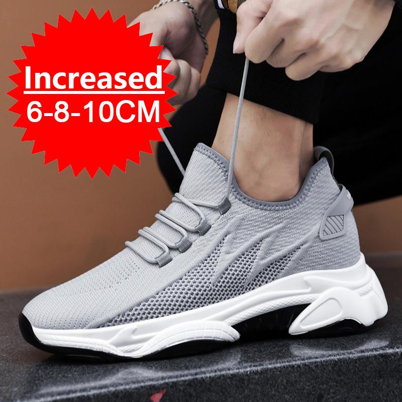 Fashion Men Elevator Shoes Height Increase Sneakers Shoes for Men 10cm Breathable Casual Shoes Invisible Inner Heightening 8cm Men Shoes