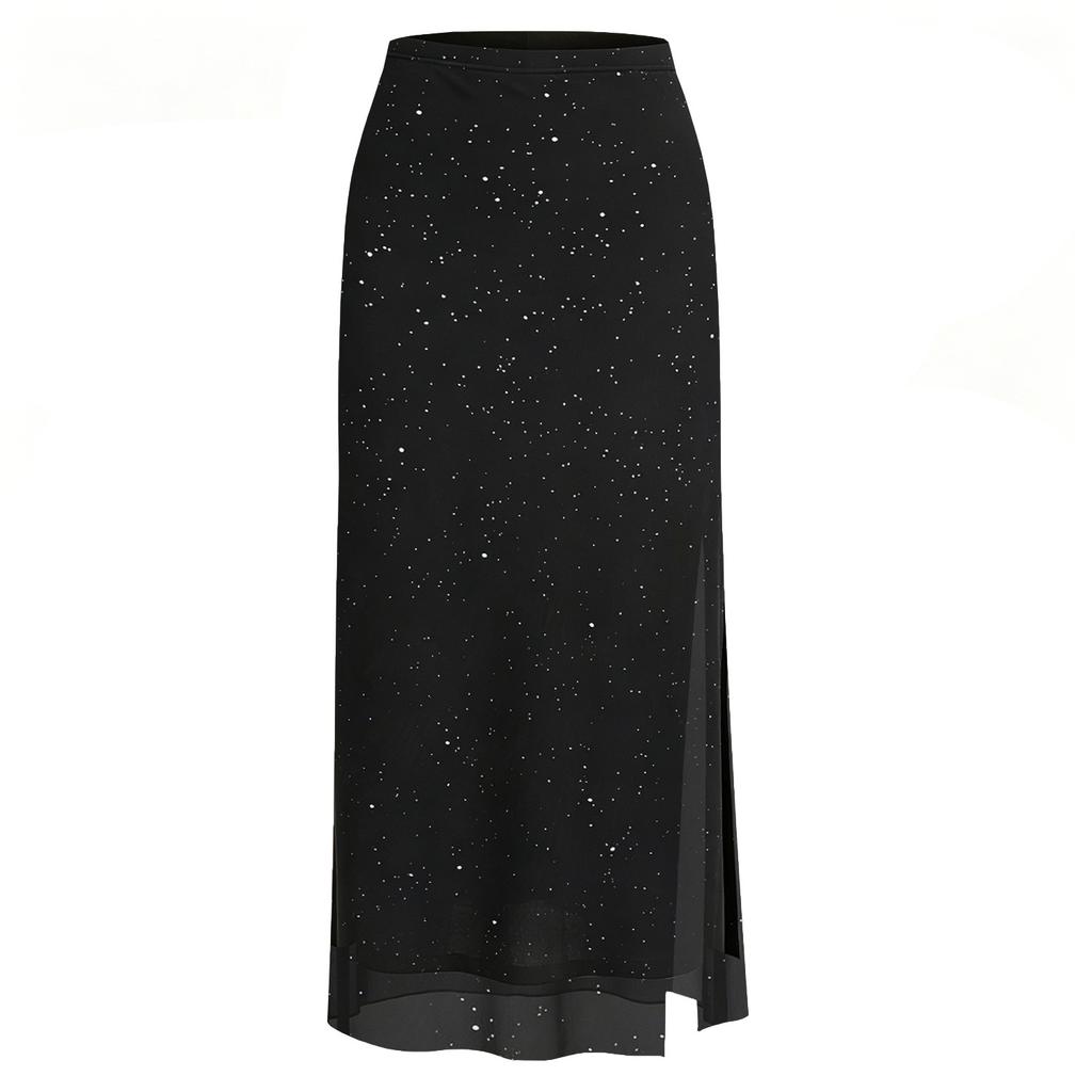 Jupes Longues Décontractées à Maille fendue taille haute sexy d'été pour femmes Tendance Y2K Midi Boho Florales Bodycon Tenues