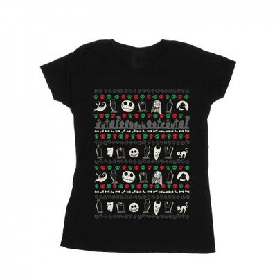 Camiseta feminina/feminina Nightmare Before Christmas Festive Icons de algodão