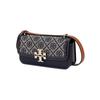 Tory Burch Eleanor T Monogram Logo Magnetic Closure Jacquard And Leather Crossbody Shoulder Bag Small Women Bags Navy-Blue 159013-405