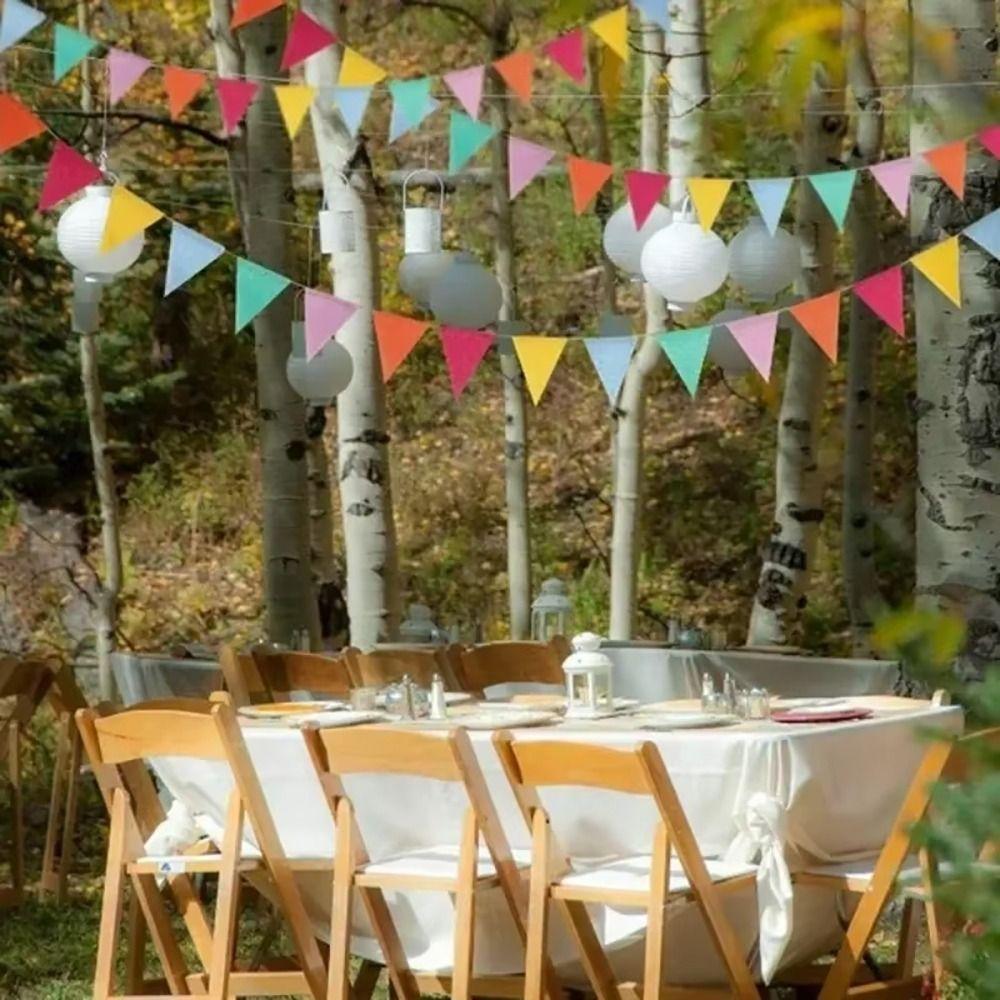 1Pcs 12 Flags Colorful Flag String Hanging Flags  for Happy Birthday Party Wedding Decoration