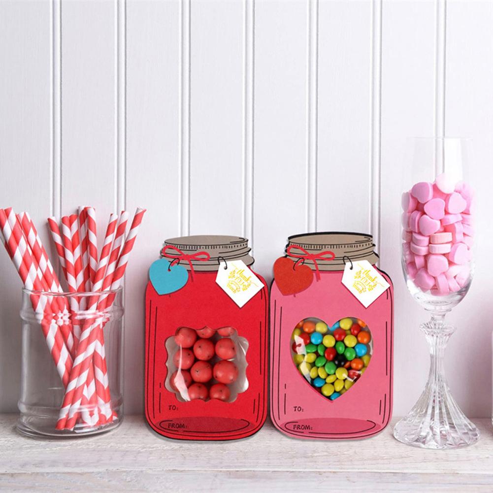 50/100 Pack Mason Jar Funny Valentines Exchange Cards Valentines Day Exchange Cards Valentines Gifts for Boys and Girls