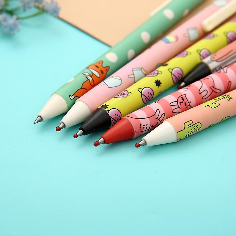 1 Pcs Cartoon Gel Pen Cute Kawaii Animal Stationary School Supplies Black Ink Pen Office Suppliers Gift