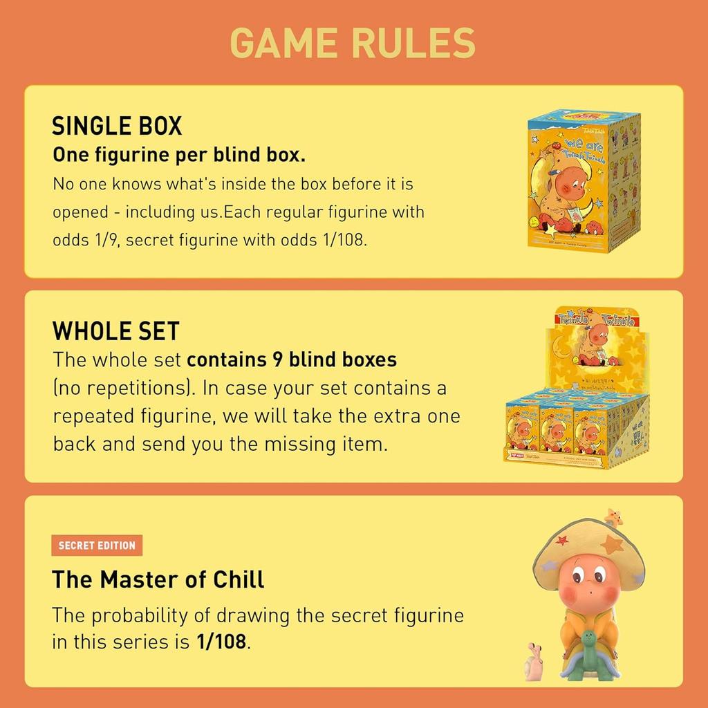 POP MART We Are Twinkle Twinkle Series Figures, Twinkle Twinkle Blind Box Figures, Random Design Action Figures Collectible Toys, Single Box