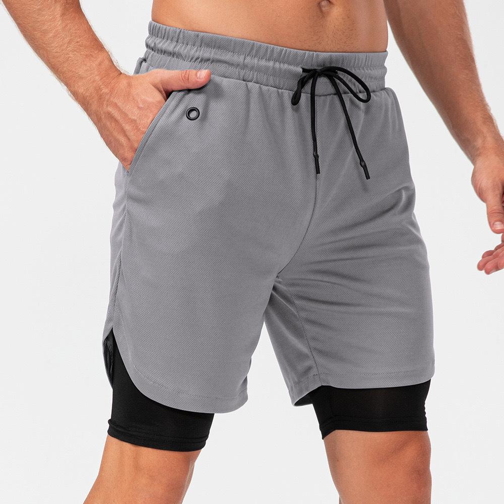 Men's PRO Breathable Mesh Double Layer Quick-Dry Loose Fit Running Shorts