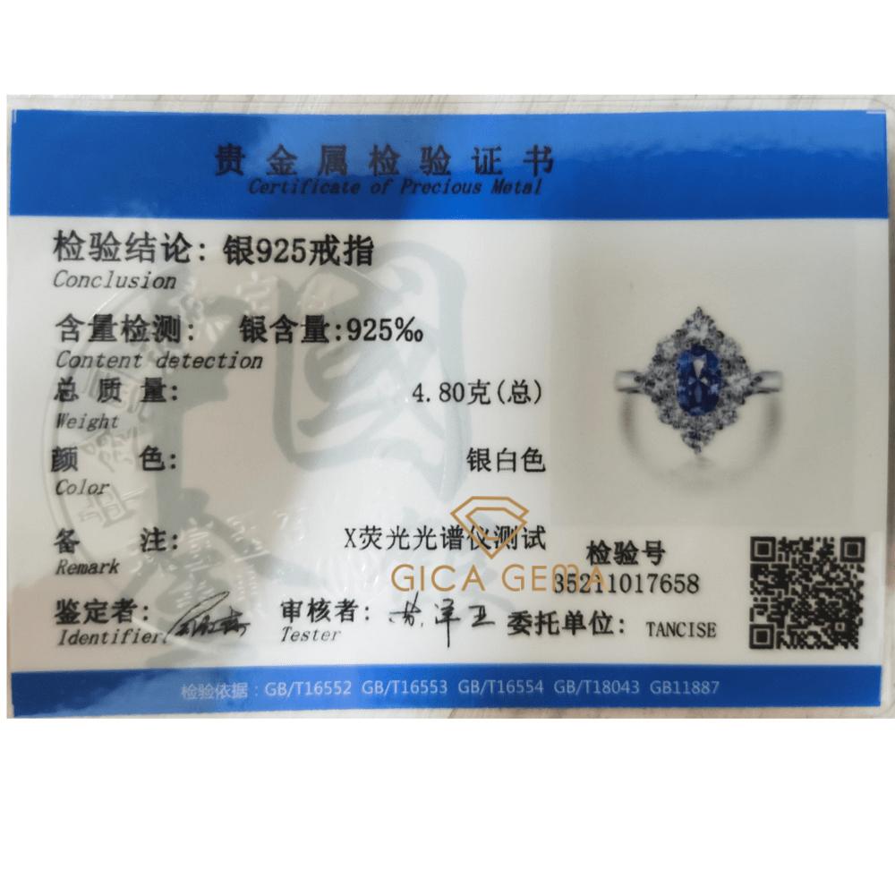 Gica Gema 925 Sterling Silver Sapphire Wedding Rings For Women Sparkling High Carbon Diamond Engagement Party Fine Jewelry