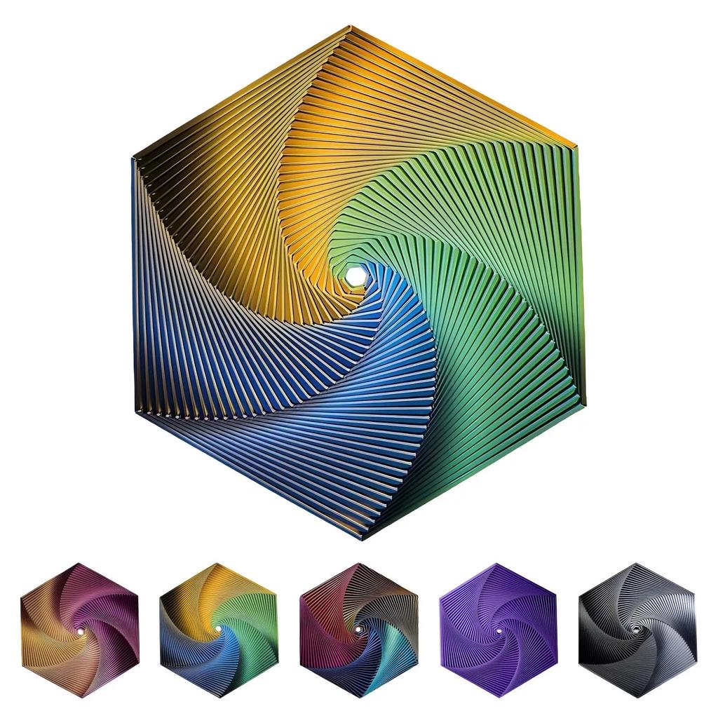 Fractal Fidget Hexagon 3D Printed Anti Stress Sensory Tool for Adults Meditation Tool Spiral for Anxiety Relief Birthday Gift