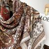 Retro Fashion Black Cashew Print Scarf Women Cotton And Linen Shawl And Wrap Versatile Sunscreen Lady Scarves