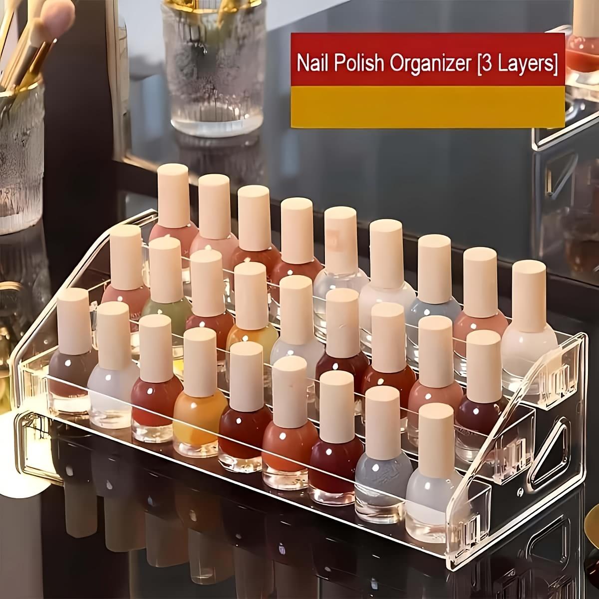 

Acrylic Nail Polish Rack, Transparent Cosmetic Organizer, Lipstick Display Stand, Multi-tier Desktop Makeup Storage Box for Nail чистый