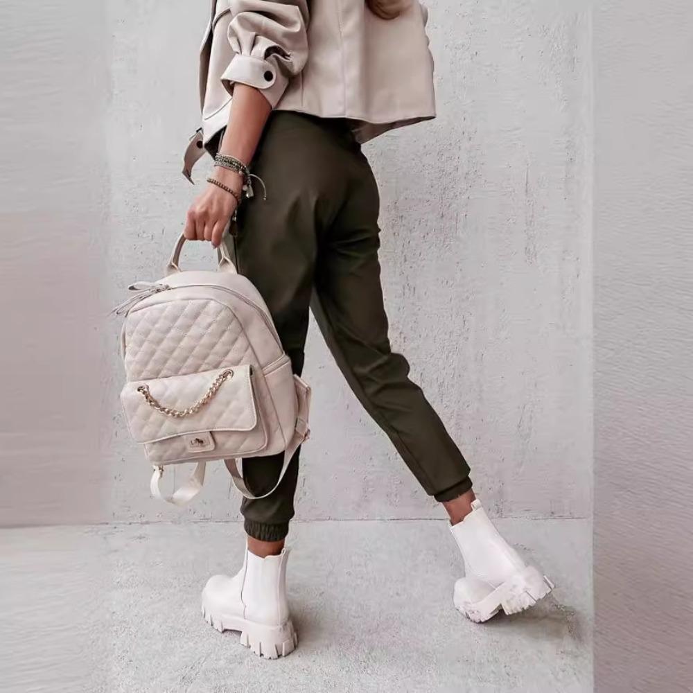 

Осенне-зимний темперамент повседневные однотонные повседневные брюки с поясом для женщин S чёрный