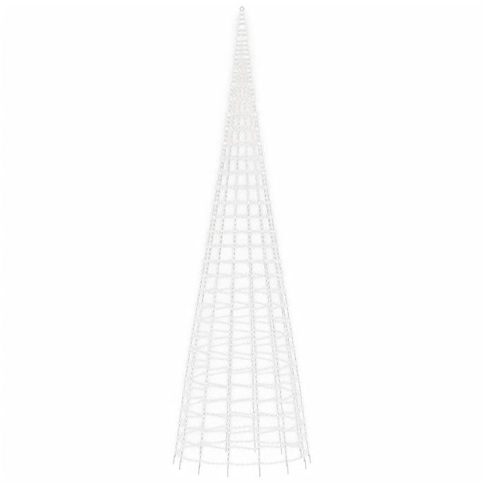 VidaXL LED Christmas Tree On Flagpole 3000 LEDs White 800 Cm, Christmas Decoration, LED Light, Christmas Light 358121