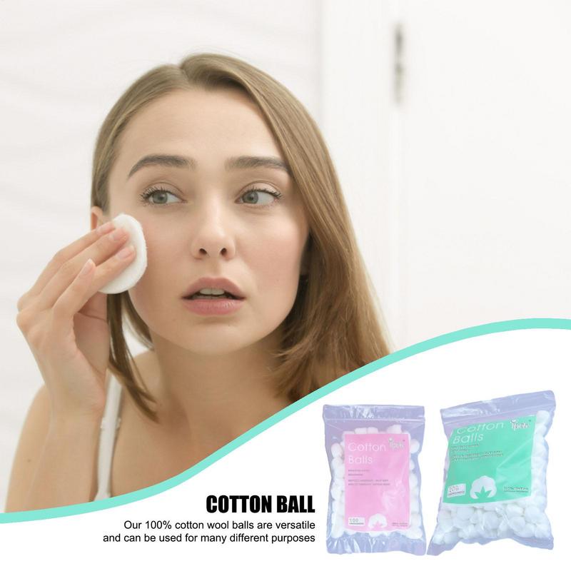Cotton Wool Balls Natural Cotton Balls for Nail Polish Remover Makeup Cleaning Tool Absorbent Lightweight for Household Needs