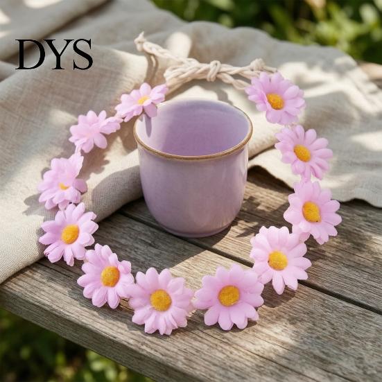 Children Stage Performance Headband Daisy/Sunflower Wreath for Women Girls, Adjustable Floral Crown Cute Macaron Color Flower Beach Vacation