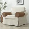 2 Pieces /Set Sofa Armrest Cover Polar Fleece Elastic Couch Armchair Arm Protector Case Stretch Non -Slip Removable Arms Slipcover