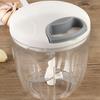 500/900ml Large Capacity Garlic Chopper with Rope Manual Easy Pull Clear Multipurpose 3/5 Blades Onion Ginger Garlic Grinder for Restaurant