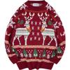 Men's Winter Hong Kong Style Loose Fit Christmas Sweater - Casual Pullover for Couples