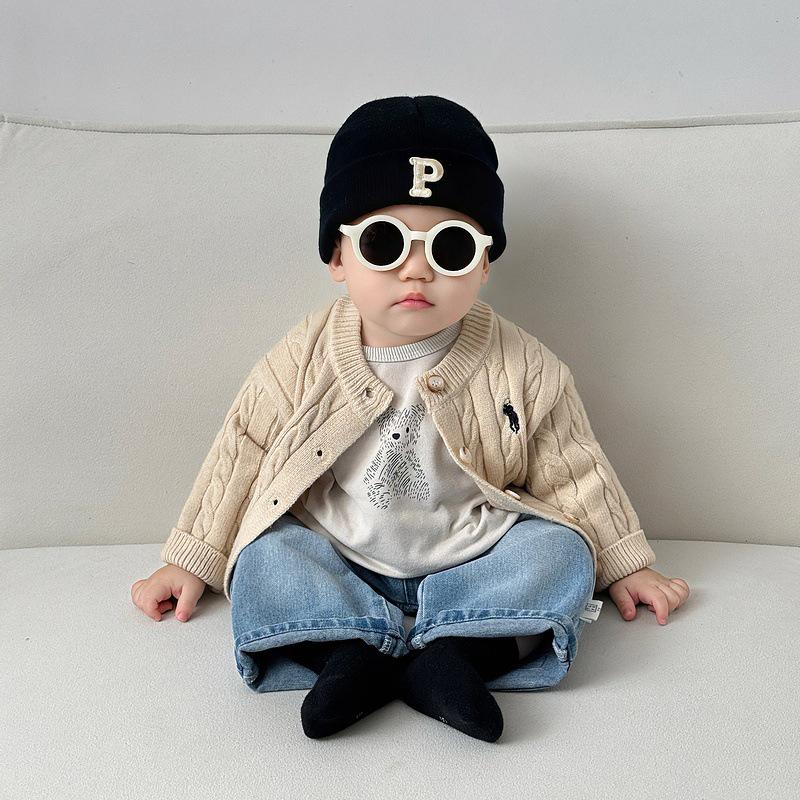 Stylish Boys' Embroidered Knit Cardigan - Baby Spring & Autumn Casual Sweater Set