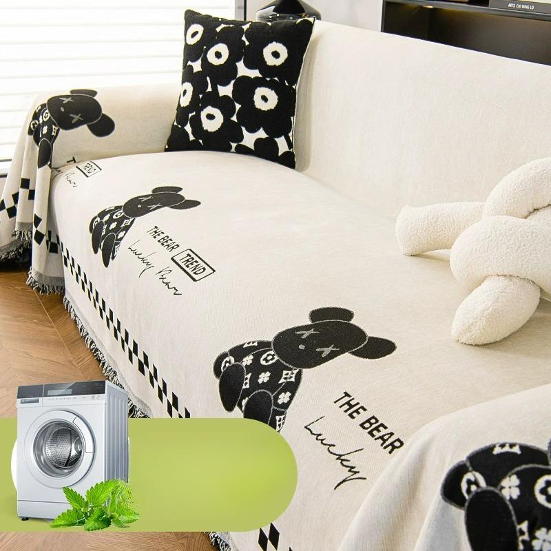 Bear Cover Blanket Sofa Towel Ins Style Sofa Cover Cloth Universal Full Covered Sofa Cover Sofa Cushion Four Seasons Universal