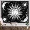 WOVTE Sun and Moon Tapestry Black and White Tapestry Constellation Astrology Psychedelic Mystic Wall Hanging Nature Home Decorations For Bedroom Dorm