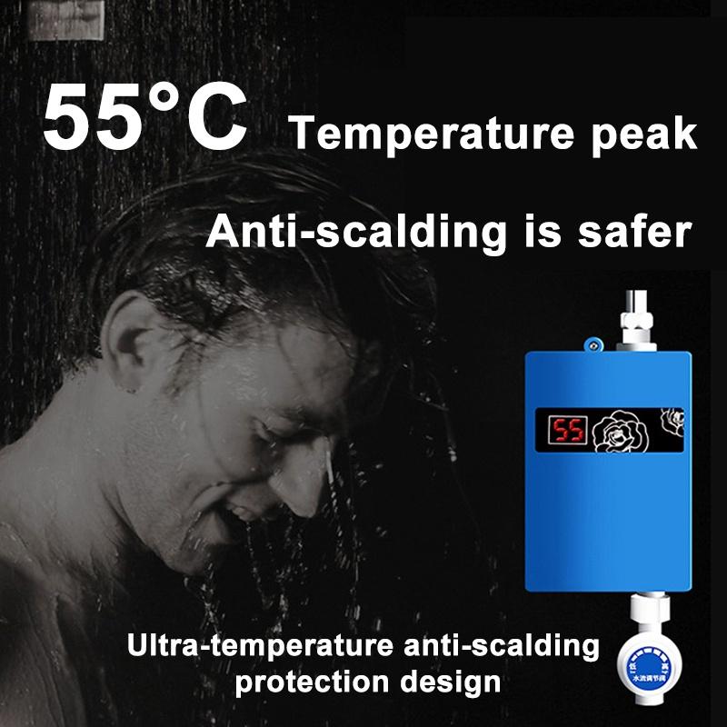 220V 300W Universal Electric Water Heater Instant Tankless Water Heater 3KW Temperature Display Heating Shower + Nozzle