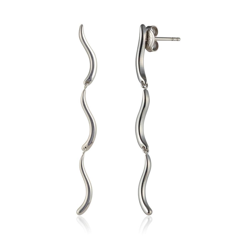 Skagen Women's ESSENTIAL WAVES Stainless Steel Long Drop Earrings, SKJ1792040