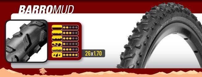 Mtb Folding Bicycle Tire 26X1.7 Geax Barro Mud Tube/No Tube (44-559)
