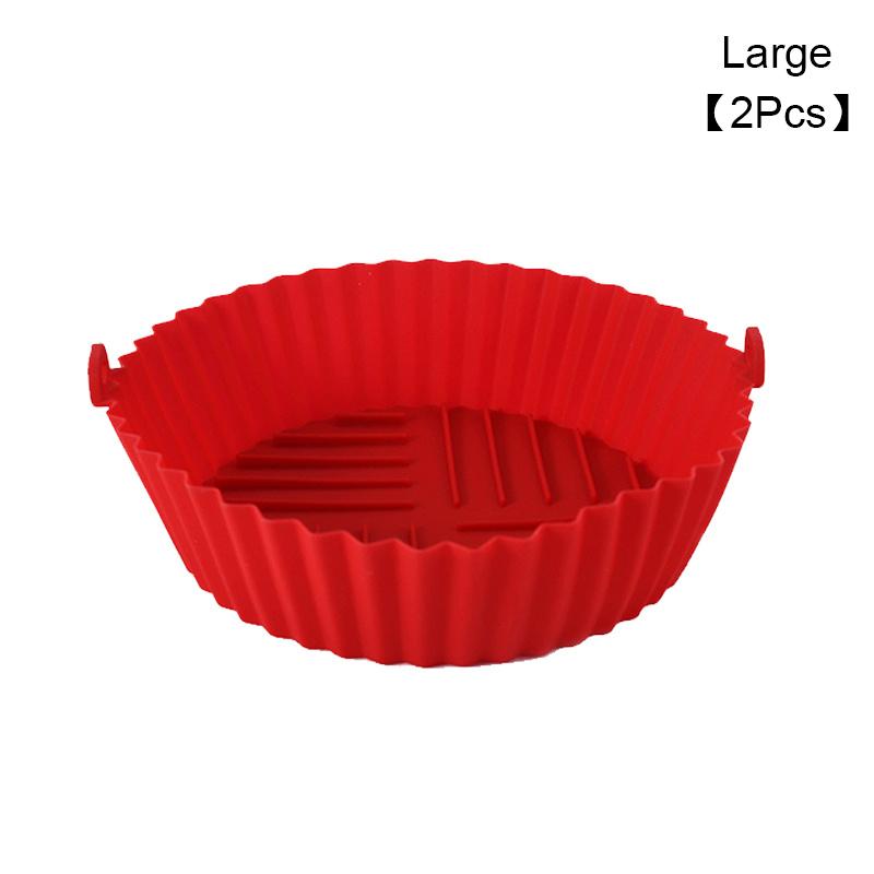 Silicone Basket Pot Tray Air Fryer Baking Tray Circular Air Fryer Liners Food Grade Non Stick Air Fryer Basket Reusable Oven Mat