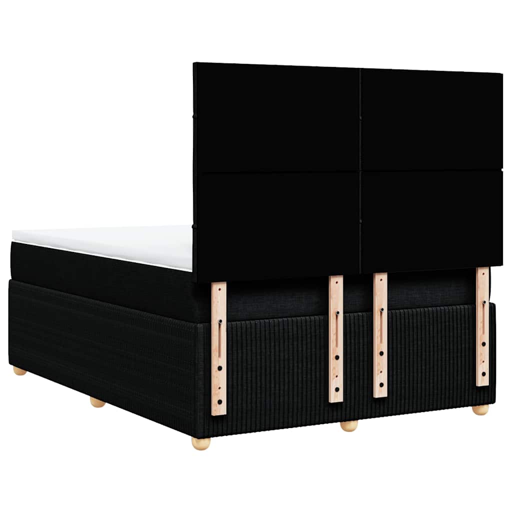 Box Spring Bed with Mattress Black 140 X 190 Cm Fabric
