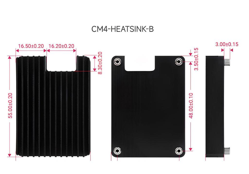 Micro-Snow Raspberry Pi CM4 Aluminum Heatsink with Speed-Controlled Fan